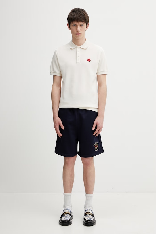 Kenzo polo bawełniane FF65PO1534PU beżowy