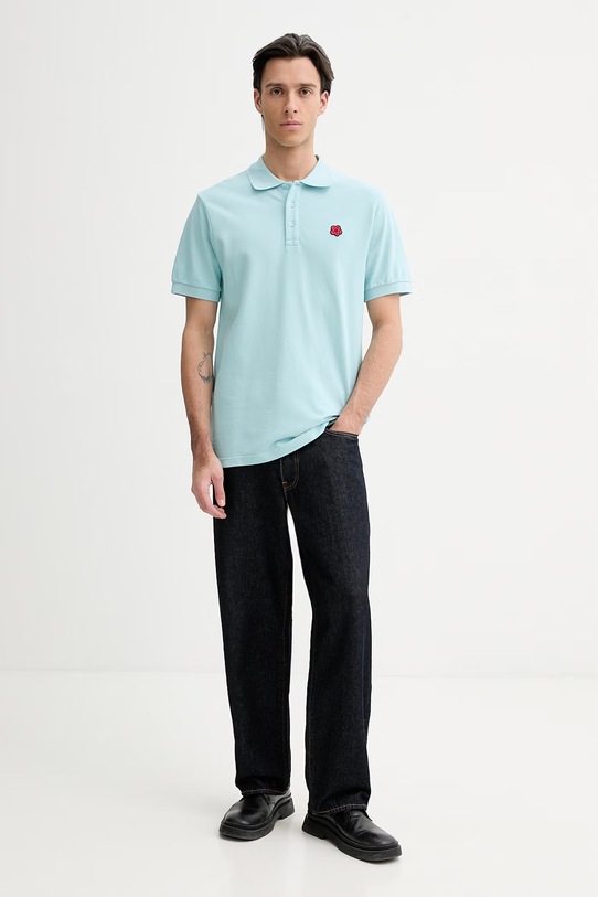 Kenzo polo de bumbac FF65PO1534PU turcoaz SS26