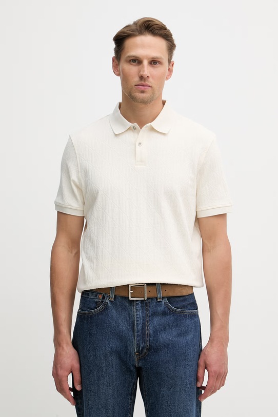 Polo tričko Guess jednofarebný béžová M6RP05.KD181