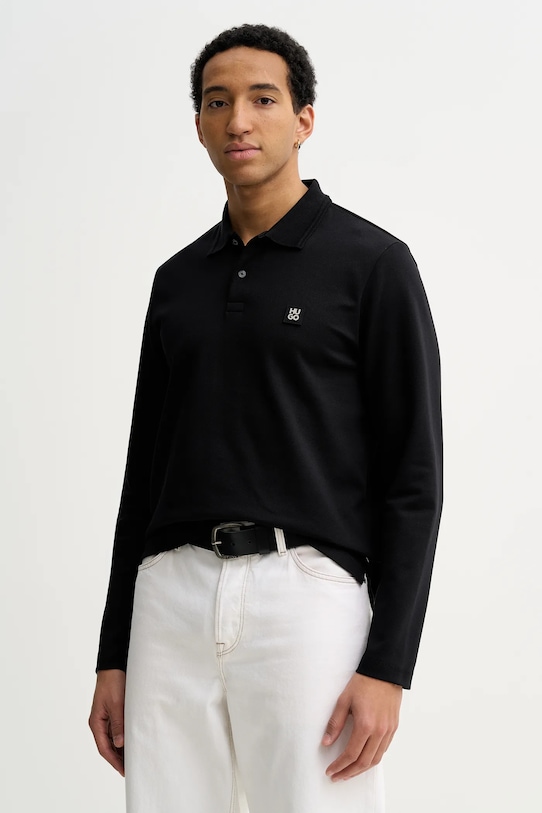HUGO longsleeve Dinote bawełna czarny 50553441