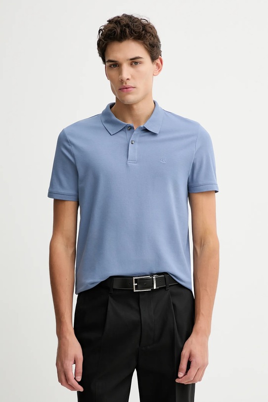 Calvin Klein polo z elastanem fioletowy LV04LC254G
