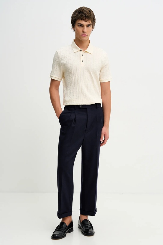 Calvin Klein polo bawełniane LV04LE203G beżowy SS26