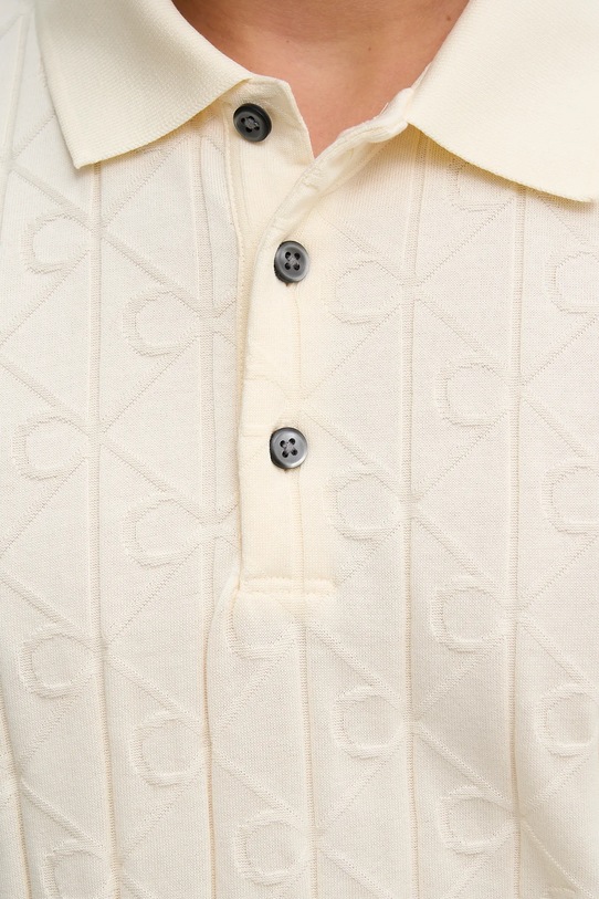 Calvin Klein polo bawełniane LV04LE203G beżowy