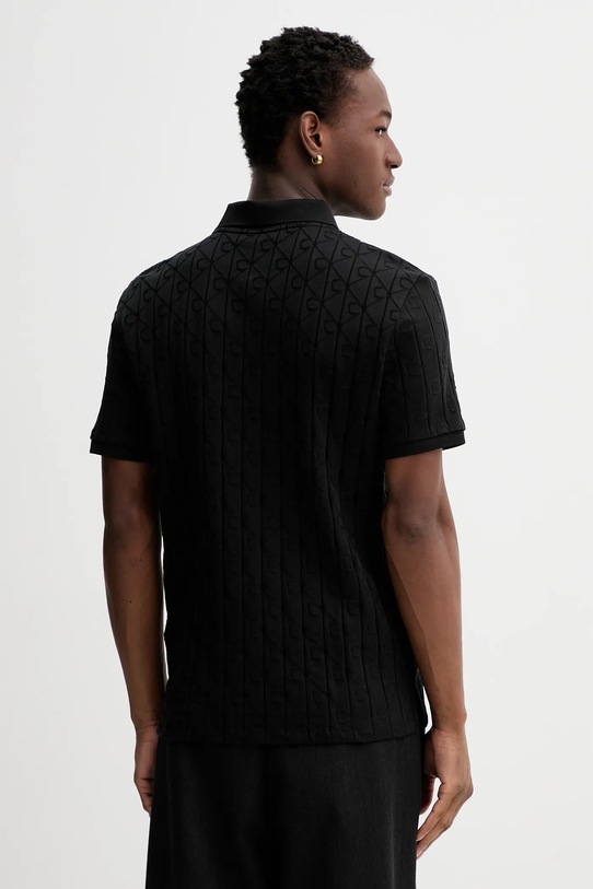 Ρούχα Βαμβακερό μπλουζάκι πόλο Calvin Klein LV04LE203G μαύρο