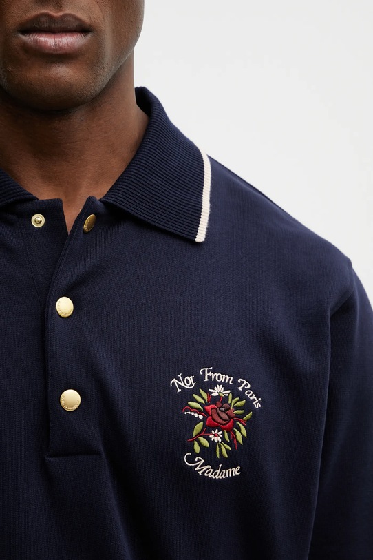 Drôle de Monsieur cotton sweatshirt Slogan Rose navy J.PL162.CO127.NY