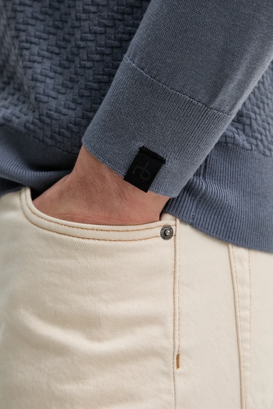 Rag & Bone sweter wełniany RH8125H6MMN niebieski