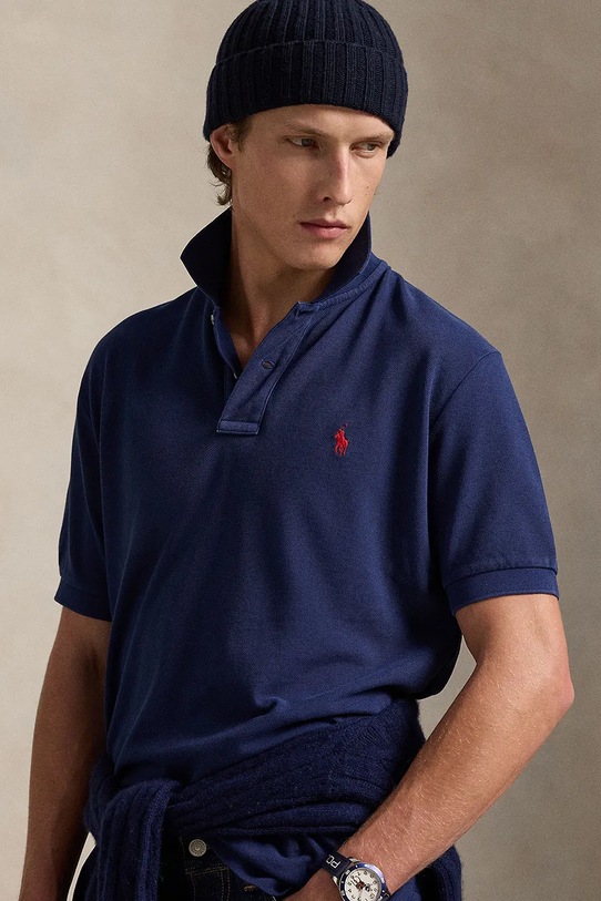 Polo Ralph Lauren polo bawełniane granatowy 710A12934