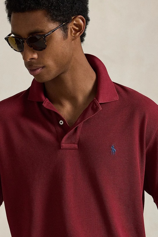 Polo Ralph Lauren polo bawełniane bordowy 710A12934