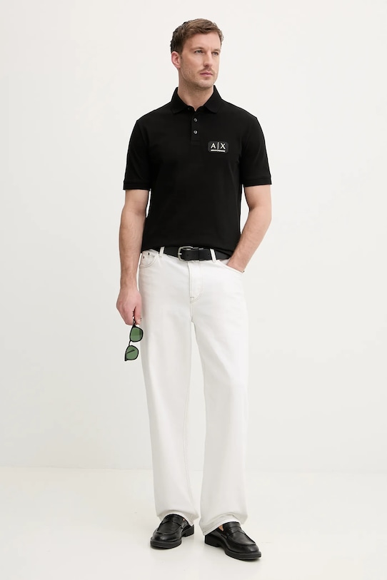 Armani Exchange polo bawełniane XM002231.AF10366 czarny SS26