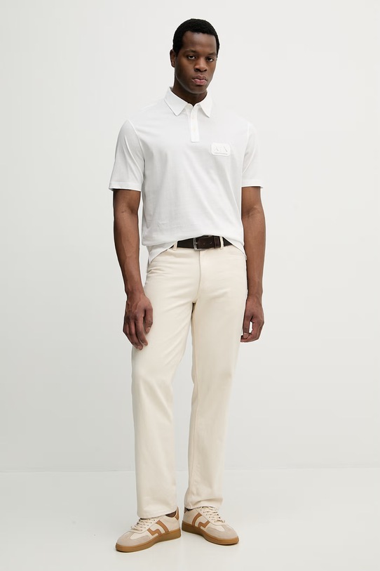 Bombažen polo Armani Exchange XM002232.AF10364 bež SS26