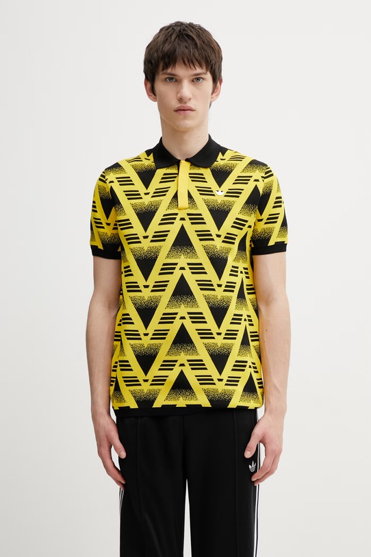 adidas Originals polo shirt AOP Polo all-over print yellow KE4610