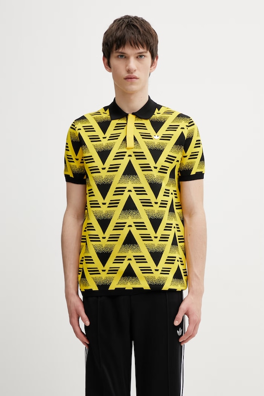 adidas Originals polo shirt AOP Polo all-over print yellow KE4610