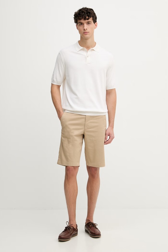 Paul&Shark polo męskie z jedwabiem 26411608 beżowy SS26