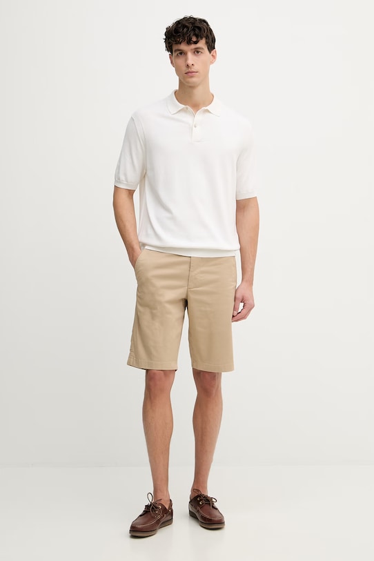 Paul&Shark polo męskie z jedwabiem 26411608 beżowy SS26