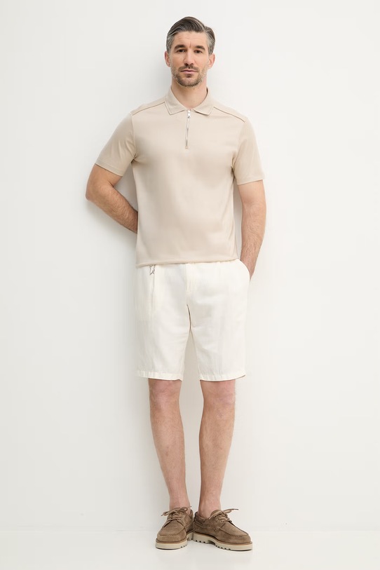 Paul&Shark polo bawełniane 26411207 beżowy SS26