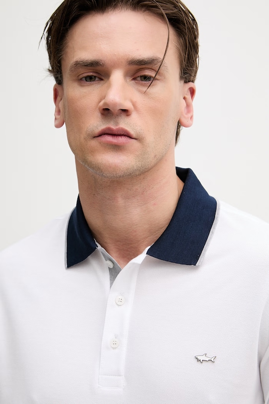 Paul&Shark polo męskie bawełniane biały 26411272