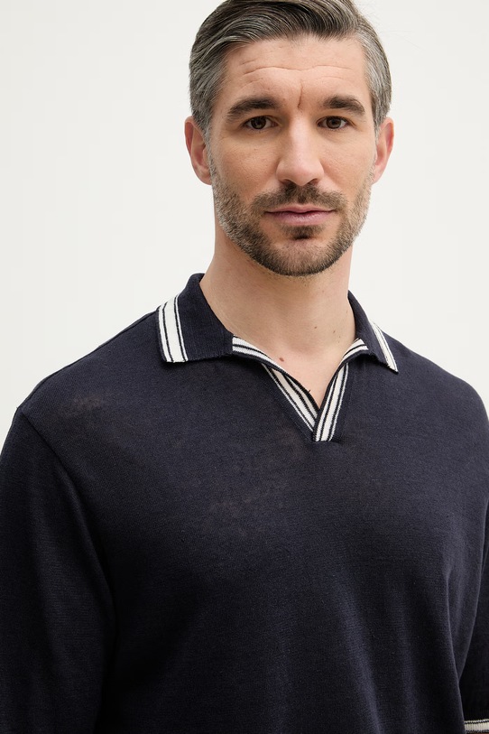 Paul&Shark polo lniane granatowy 26411624