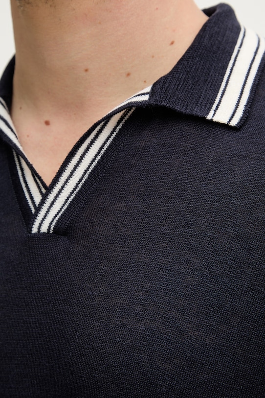 Paul&Shark polo lniane 26411624 granatowy