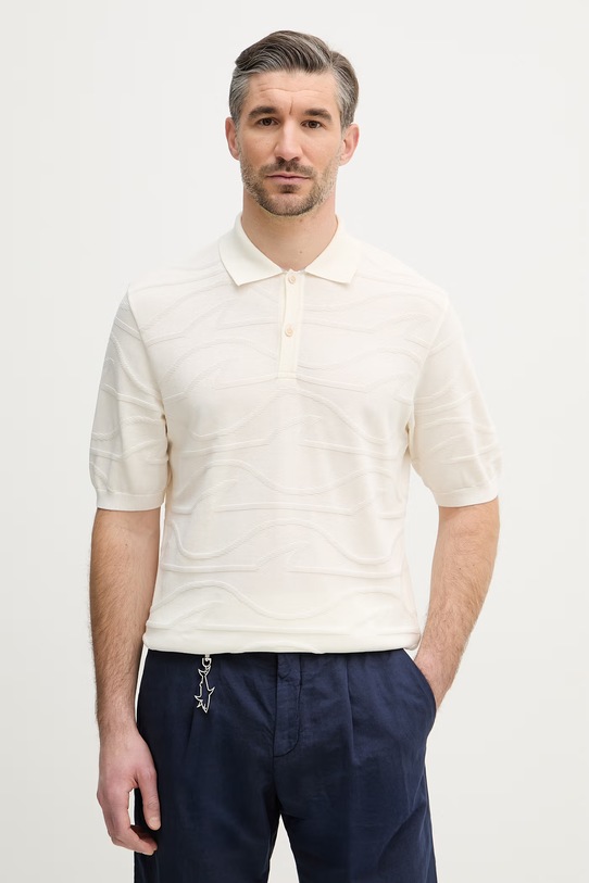 Paul&Shark polo bawełniane bawełna beżowy 26411658