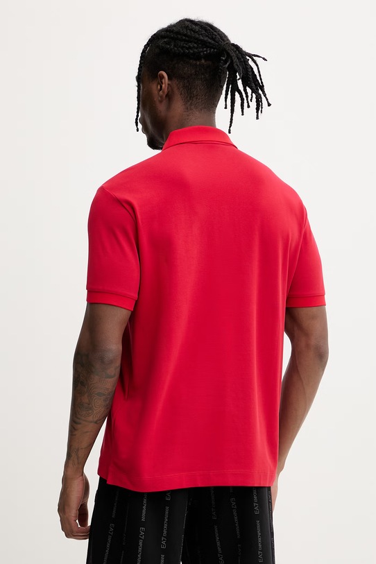 Odzież EA7 Emporio Armani polo męskie z bawełną AF13511.7M001539 czerwony