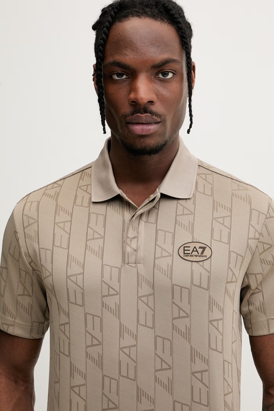 EA7 Emporio Armani t-shirt męski bawełniany beżowy AF22277.7M001287
