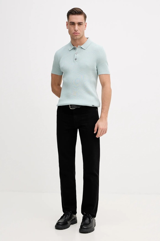 Joop! polo bawełniane 30100013 turkusowy SS26