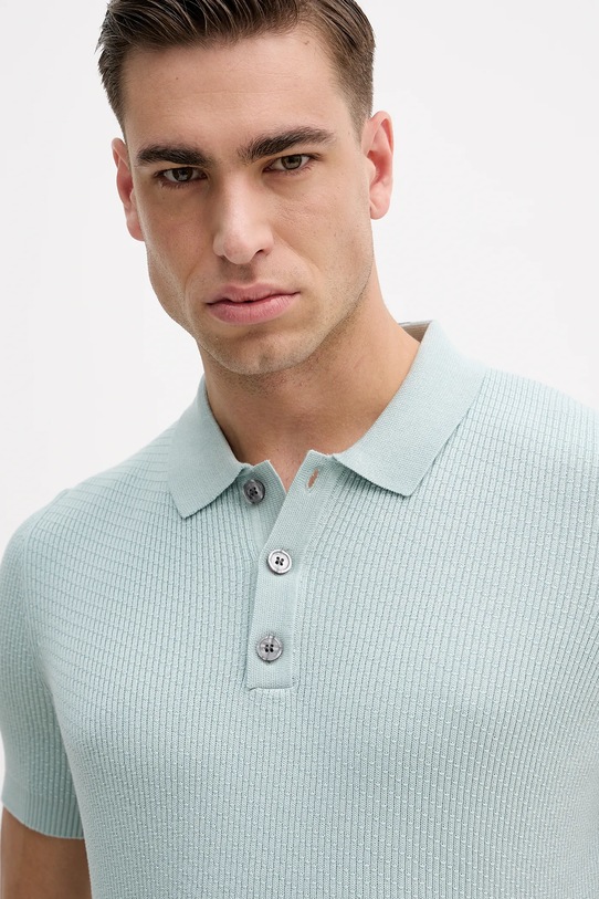 Joop! polo bawełniane turkusowy 30100013