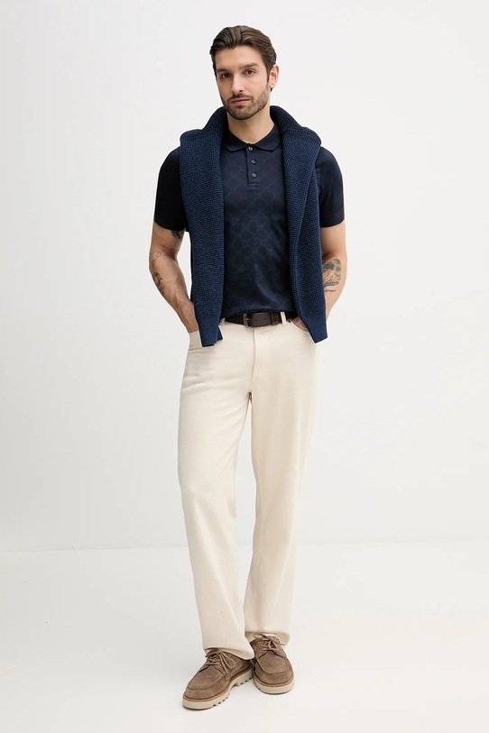 Joop! polo bawełniane 30100496 granatowy SS26