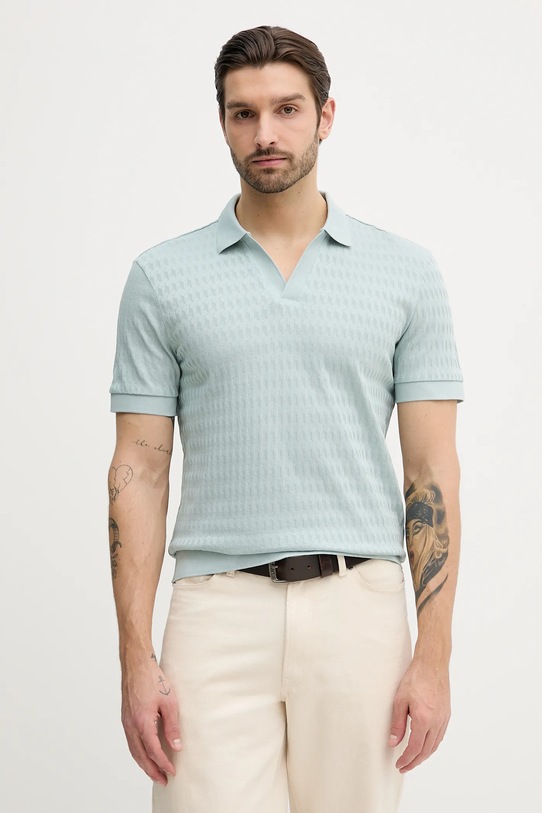 Joop! polo bawełniane bawełna turkusowy 30100497