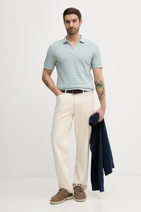 Joop! polo bawełniane 30100497 turkusowy SS26