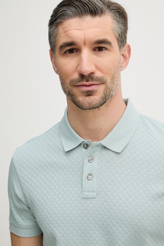 Joop! polo bawełniane turkusowy 30100501