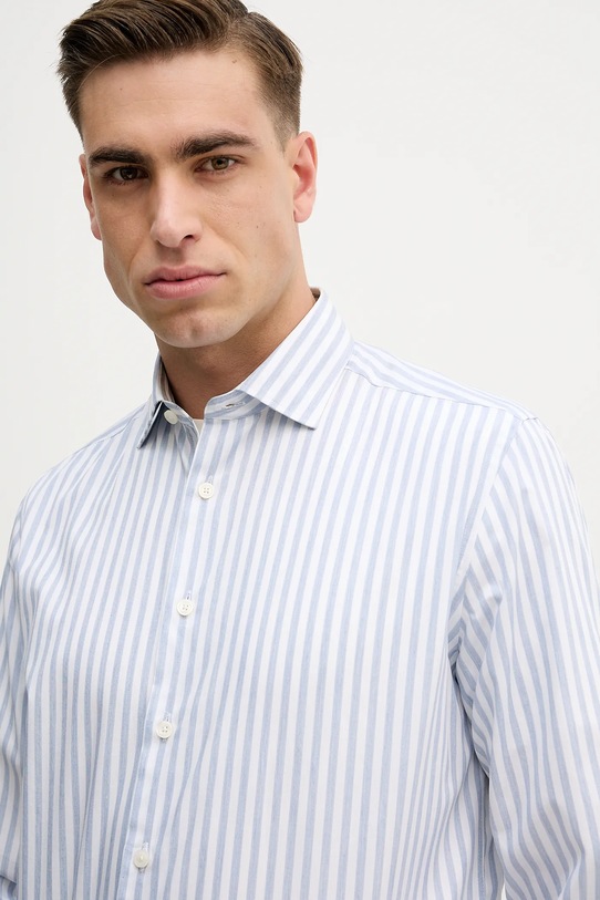 Hackett London koszula bawełniana niebieski HM3010546