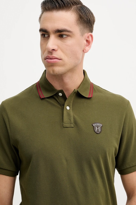 Hackett London polo bawełniane zielony HM5600082