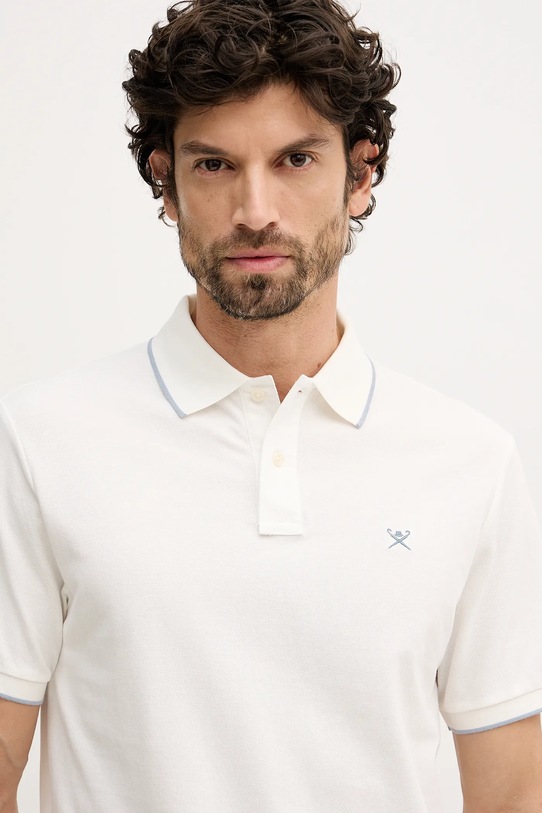 Hackett London polo bawełniane beżowy HM5600085