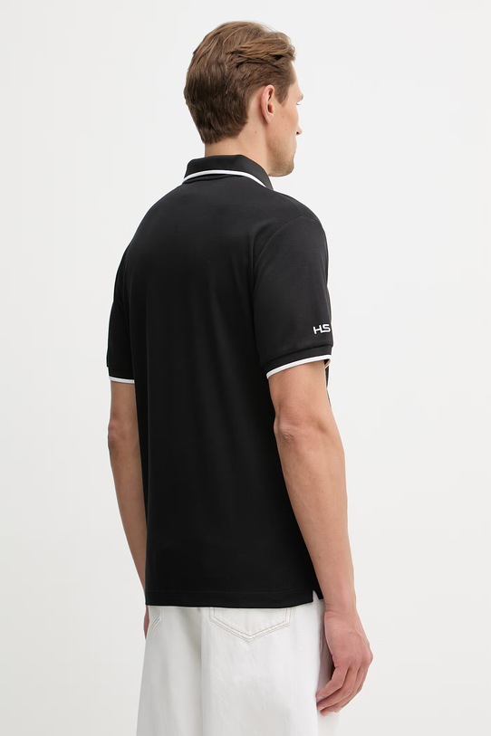 Одяг Бавовняне поло Hackett London HM5600120 чорний