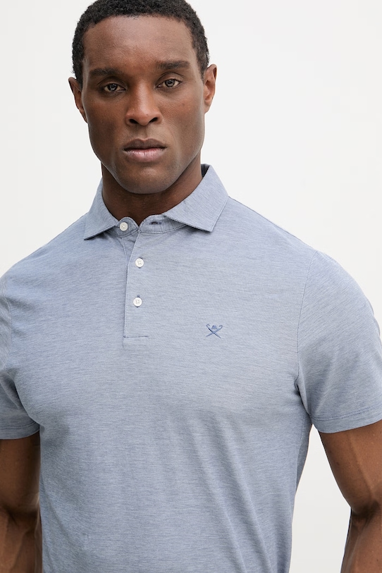 Bavlnené polo tričko Hackett London modrá HM5600139