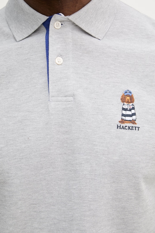 Bavlnené polo tričko Hackett London HM5600142 sivá