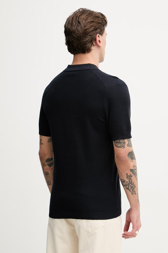 Odzież Hackett London polo męskie z bawełną HM7000186 granatowy