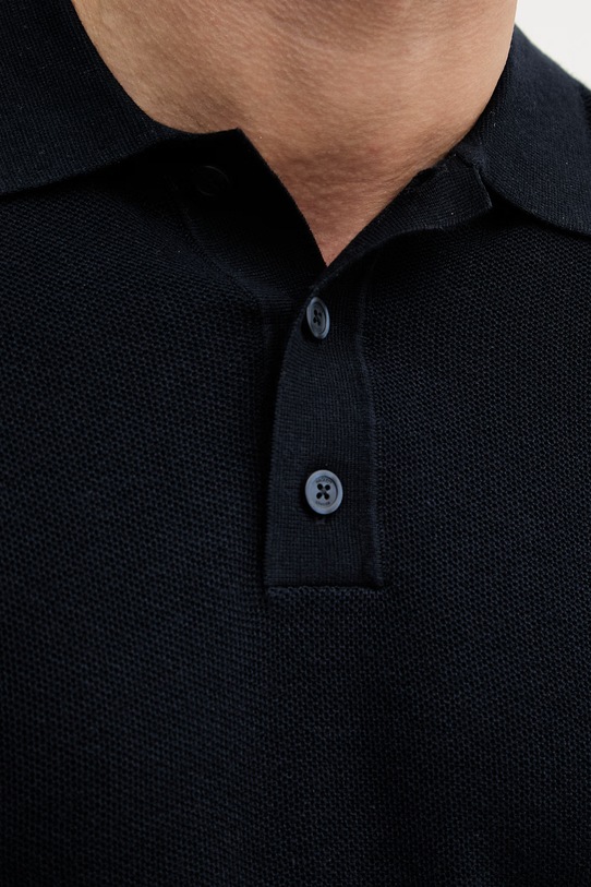 Hackett London polo męskie z bawełną HM7000186 granatowy