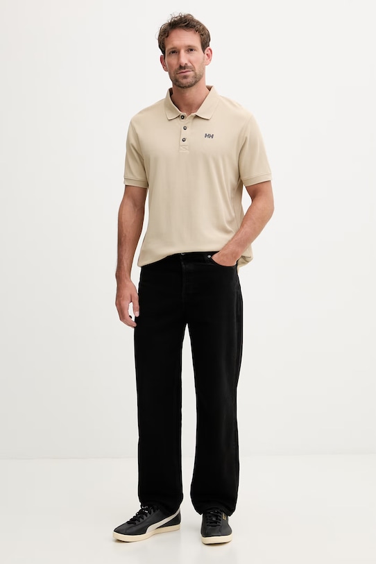 Helly Hansen polo męskie bawełniane DRIFTLINE 50584.079 beżowy SS26