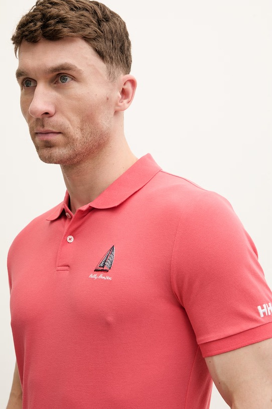Helly Hansen polo męskie bawełniane MESSINA różowy 54540