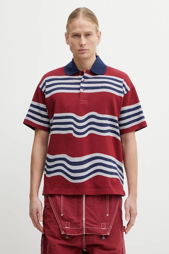 Napapijri polo bawełniane Napapijri x Martine Rose relaxed bordowy NP0A4HG9L661