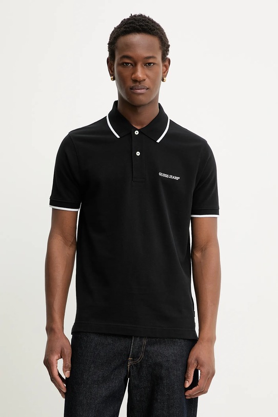 Guess Jeans polo bawełniane bawełna czarny M6RP24.KCJV1