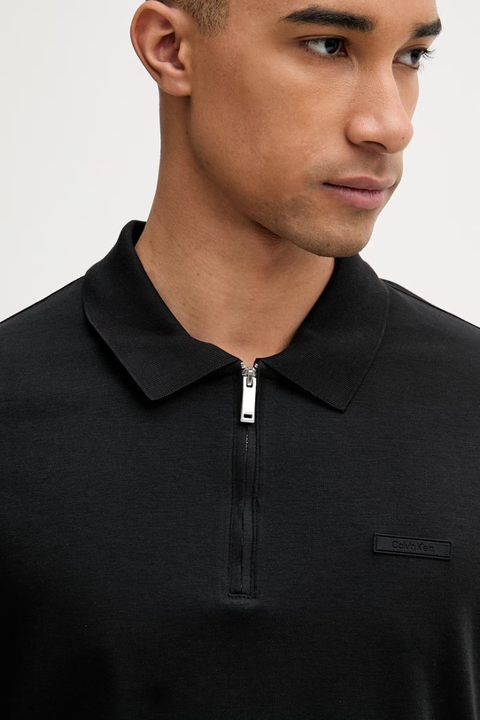 Calvin Klein polo tričko pánske bavlnené čierna LV04LE255G