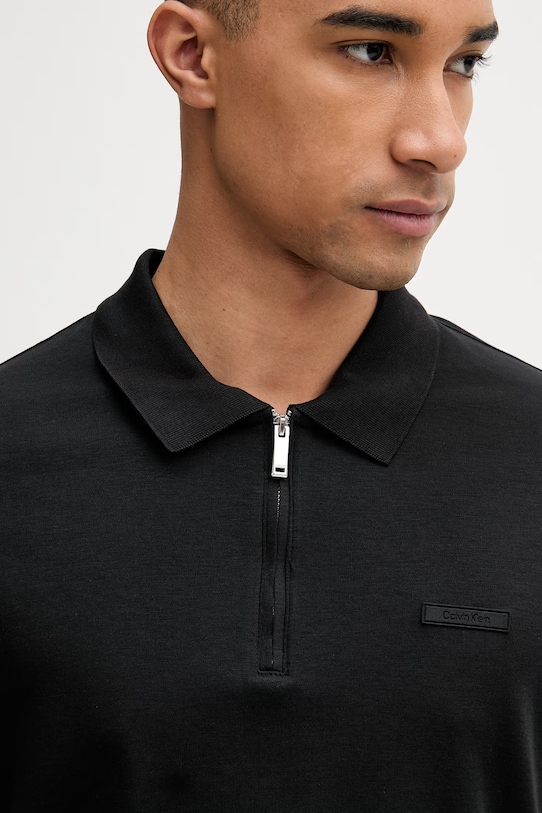 Calvin Klein polo tričko pánske bavlnené čierna LV04LE255G