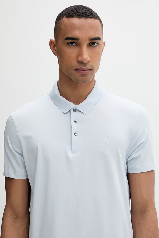 Calvin Klein polo pánské s bavlnou modrá LV04LF200G