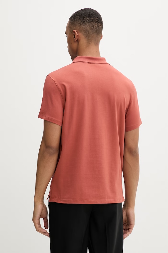 Ρούχα Calvin Klein πόλο Ανδρικό με βαμβάκι LV04LF200G πορτοκαλί