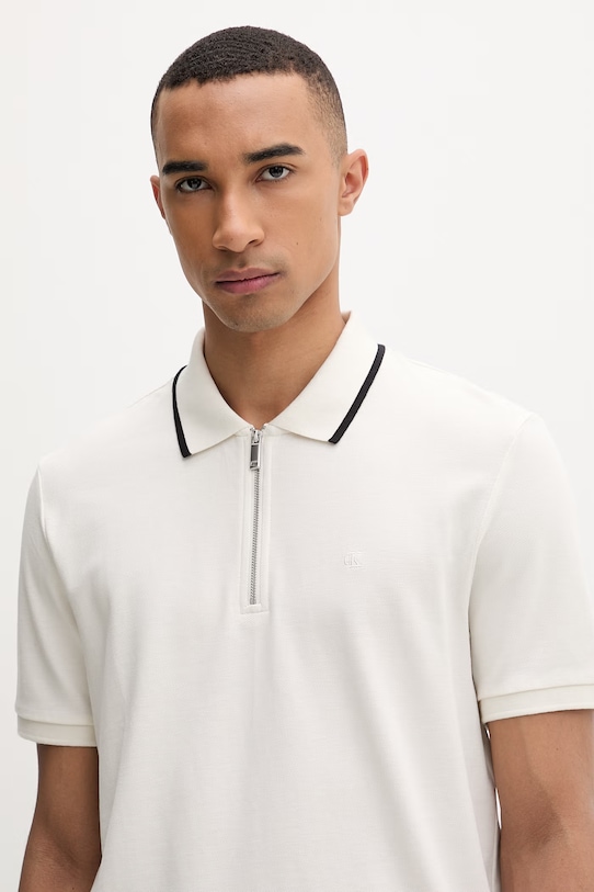 Calvin Klein polo pentru bărbați, din bumbac bej LV04LF214G