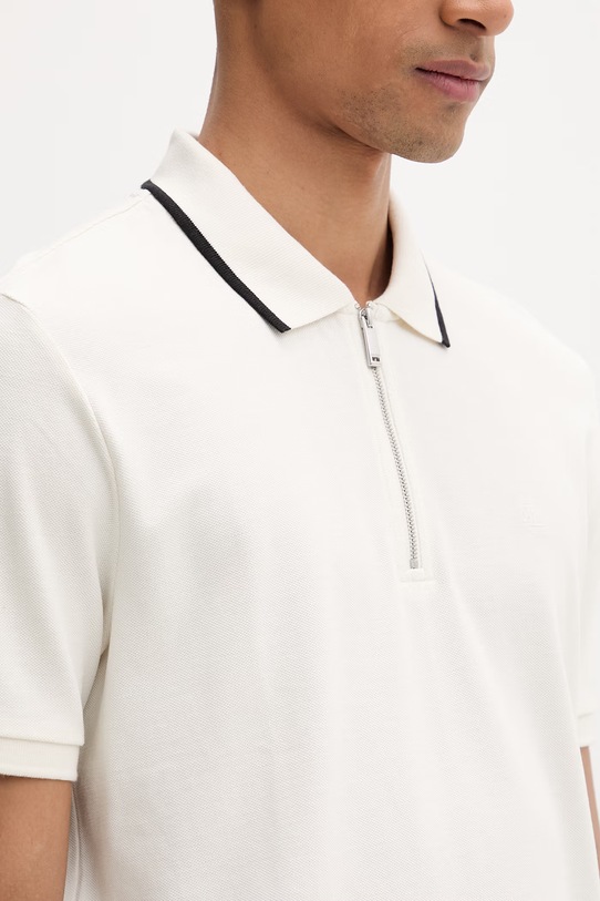 Calvin Klein Πόλο ανδρικό βαμβακερό LV04LF214G μπεζ