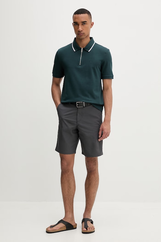 Calvin Klein polo męskie bawełniane LV04LF214G turkusowy SS26